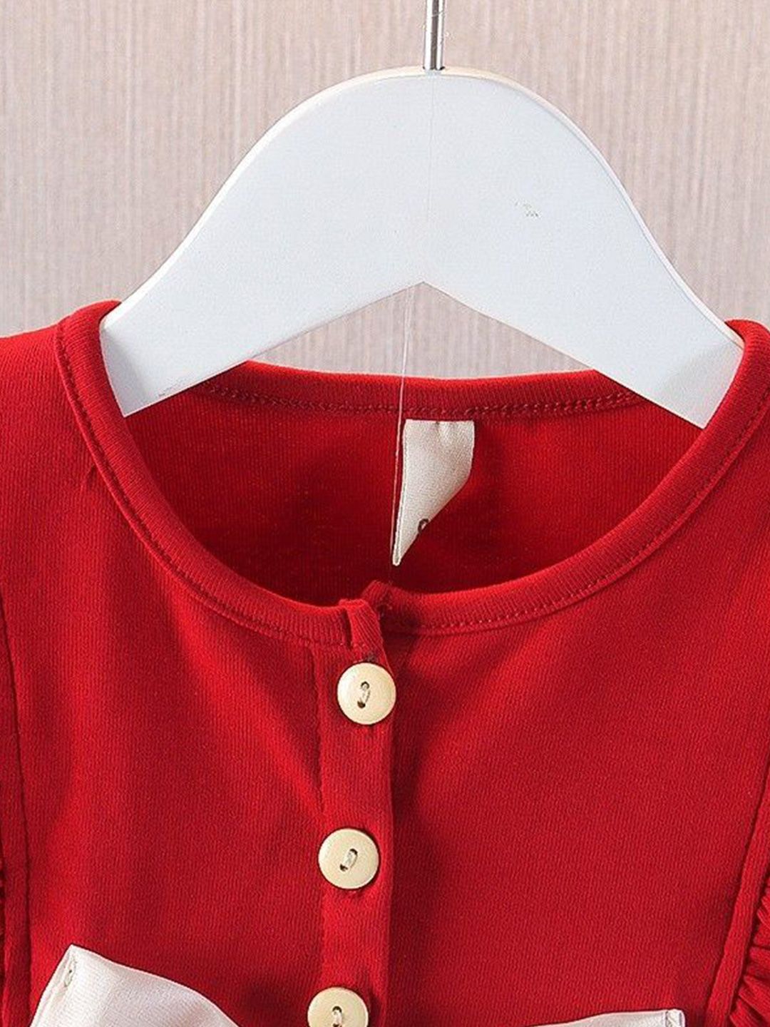 YK Girls Cotton Round Neck Embellished Fit & Flare Dress