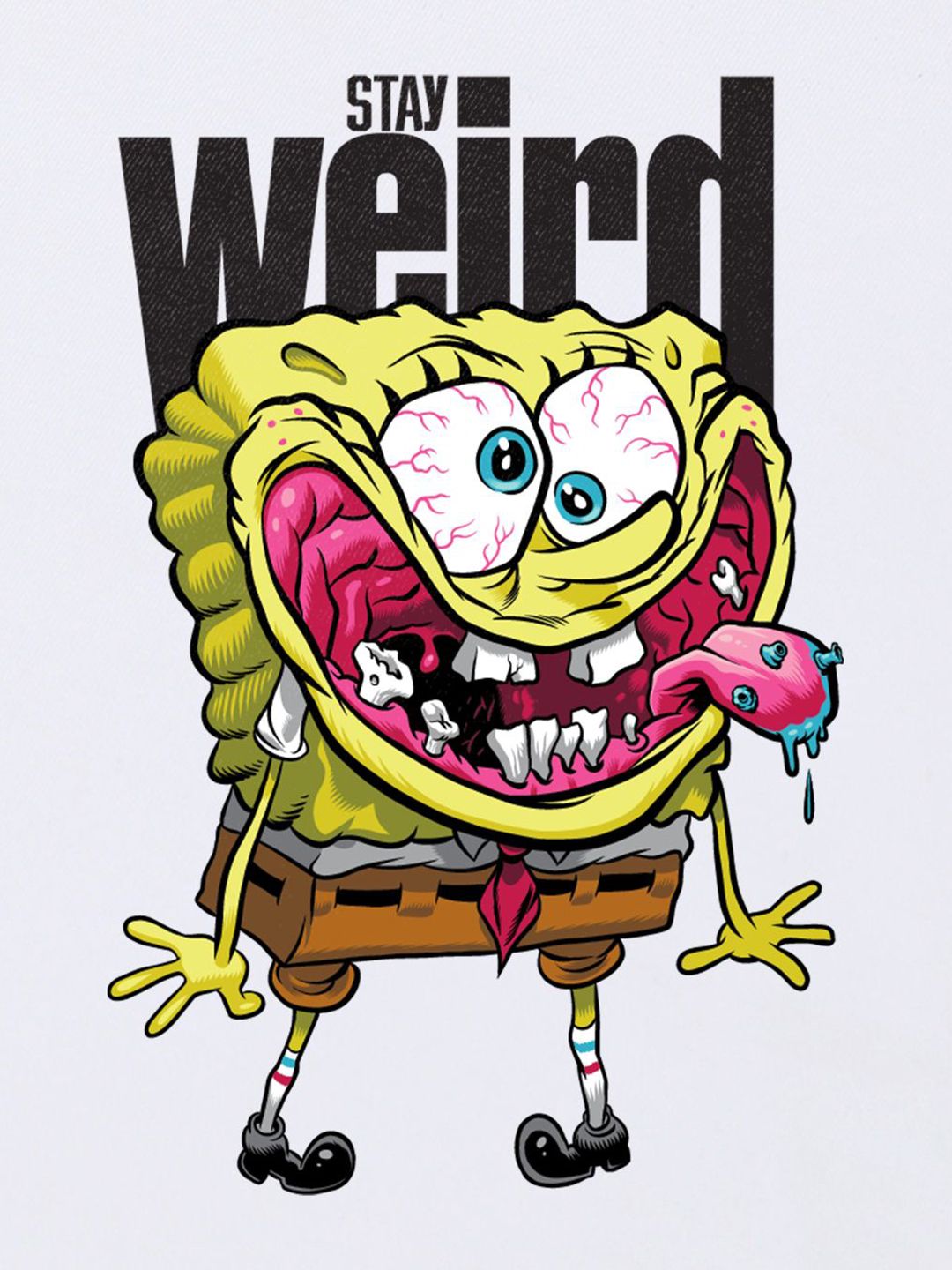 Bewakoof Women Graphic Printed Round Neck Cotton Relaxed Fit Spongebob T-shirt