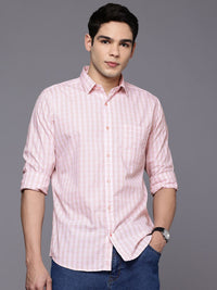Raymond Pure Cotton Slim Fit Checked Casual Shirt