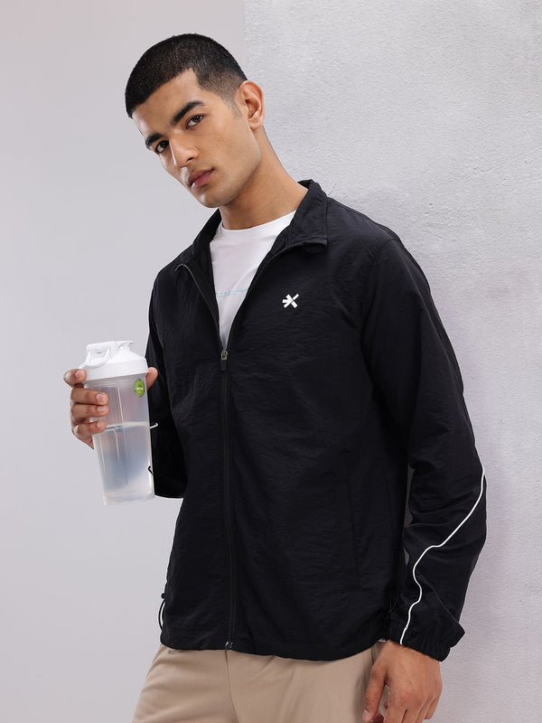 HRX oleh Hrithik Roshan Mock Collar Rapid-Dry Running Jacket dengan toggle hem