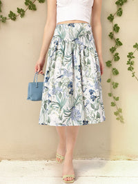 DressBerry Women Meadow Drift Crinkled Gathered A-Line Skirt