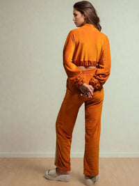DressBerry Colour Block Long Sleeves High Neck Sweatshirt With Trousers