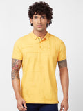 SPYKAR Abstract Printed Polo Collar Slim Fit Cotton T-shirt