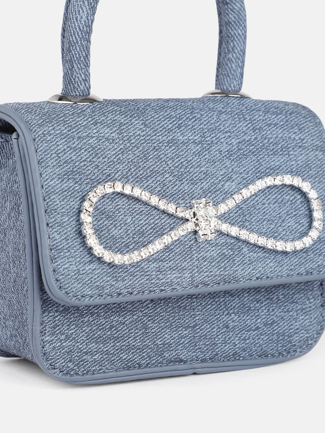 DressBerry Textured Miniature Satchel Bag With Embellished