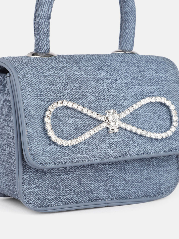 DressBerry Textured Miniature Satchel Bag With Embellished