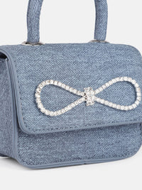 DressBerry Textured Miniature Satchel Bag With Embellished