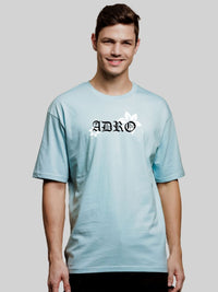 ADRO Men Typography Printed V-Neck Raw Edge T-shirt