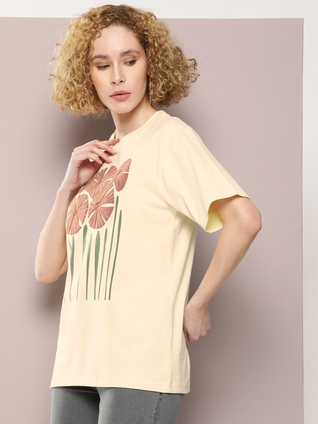 DILLINGER Graphic Printed Embossed Oversized Pure Cotton T-shirt