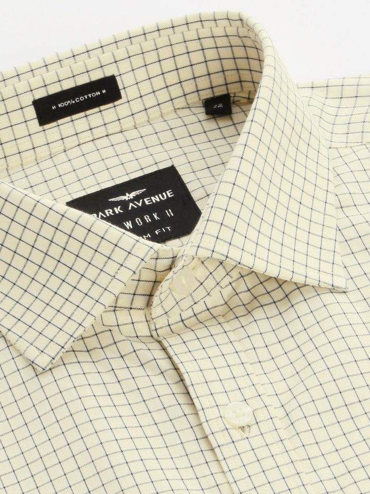 Park Avenue Men Slim Fit Grid Tattersall Checks Opaque Pure Cotton Formal Shirt