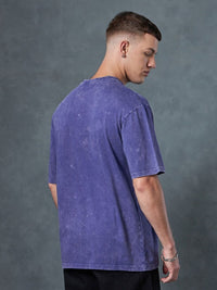 Bewakoof Round Neck Cotton Round Neck Raw Edge Oversized T-shirt