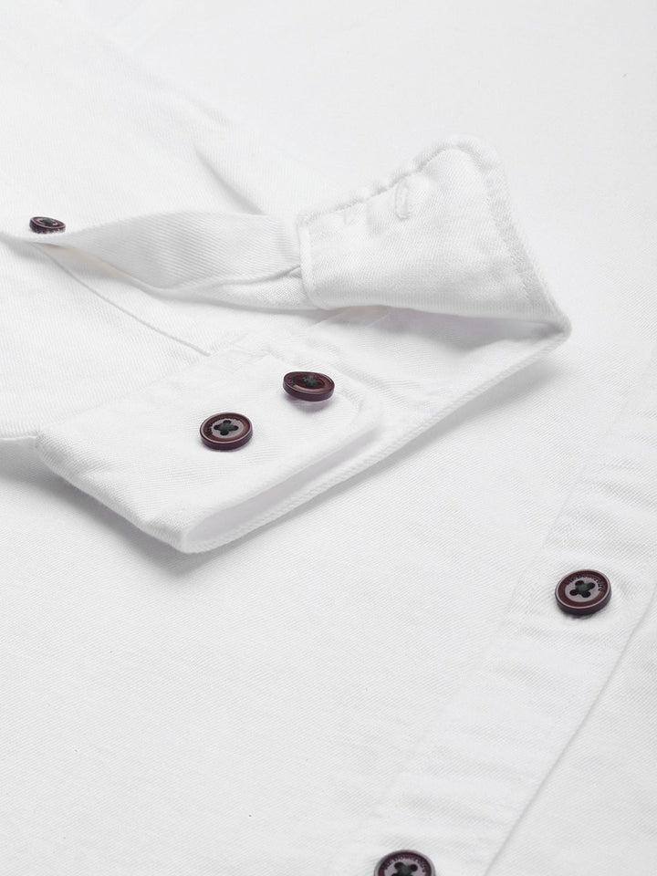 Mr Bowerbird Men White Tailored Fit Casual Shirt