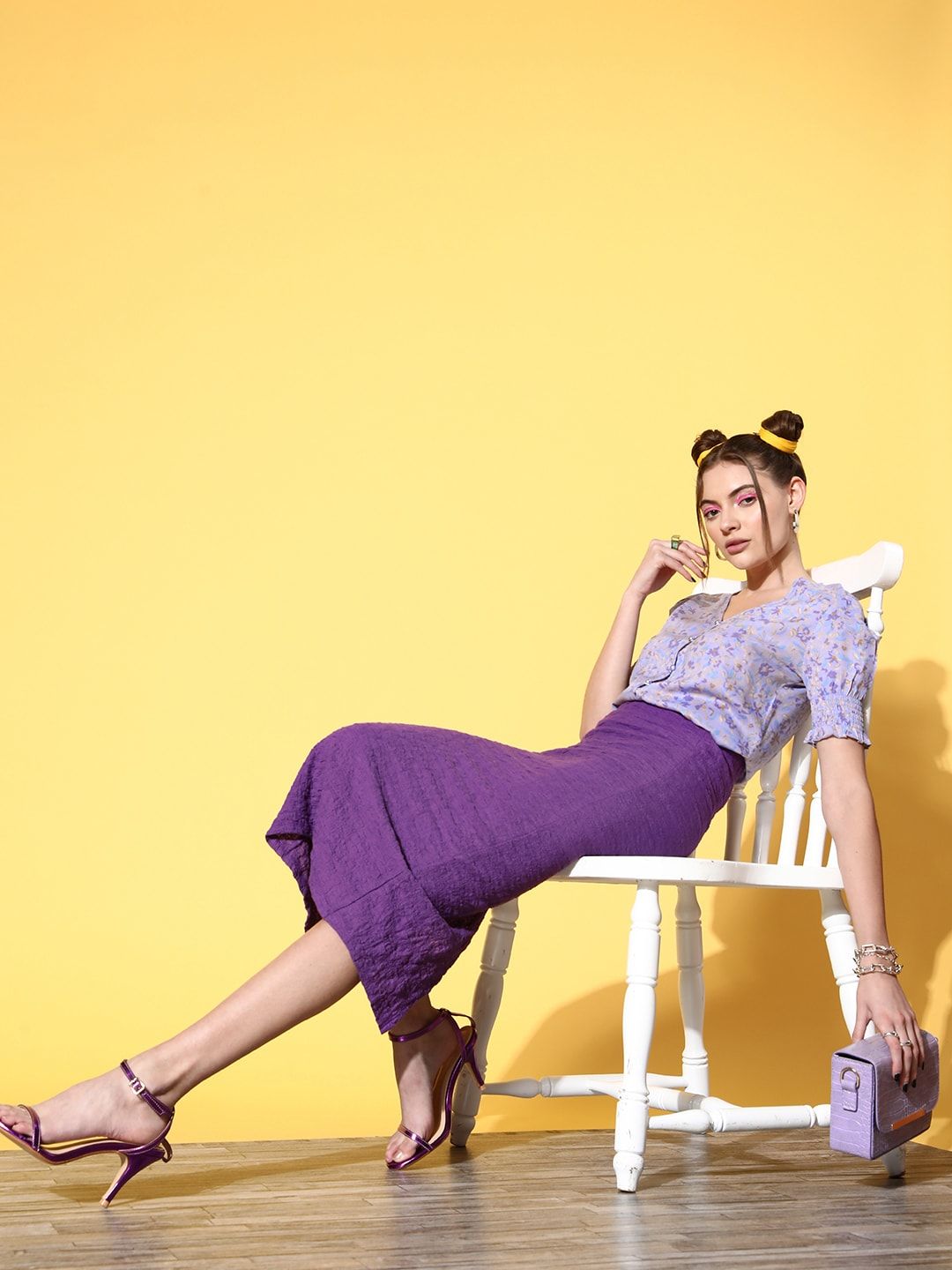 Berrylush Stunning Purple Floral Vacay Attire