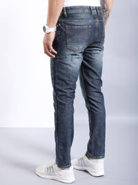 The Indian Garage Co Men Slim Fit Heavy Fade Stretchable Jeans