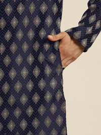 SOJANYA Ethnic Motifs Silk Cotton Indigo Kurta