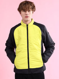 The Indian Garage Co Men Colourblock Zip-Front Regular Fit Bomber Jacket