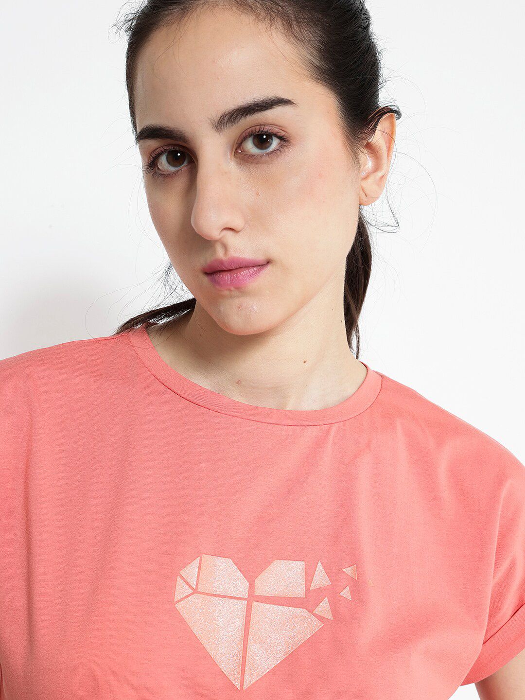 RAREISM Graphic Printed Round Neck Extended Sleeves Cotton T-shirt