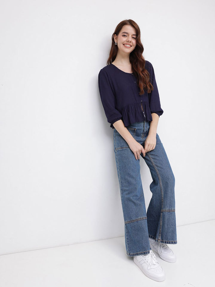 DressBerry Effortless Chic Pleated A-Line Top