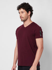 SPYKAR V-Neck Short Sleeves Cotton Slim Fit T-shirt