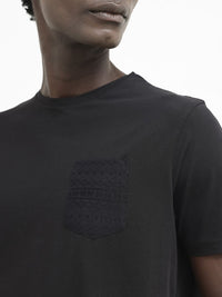 RARE RABBIT Men Ammos Round Neck Cotton Slim Fit T-Shirt