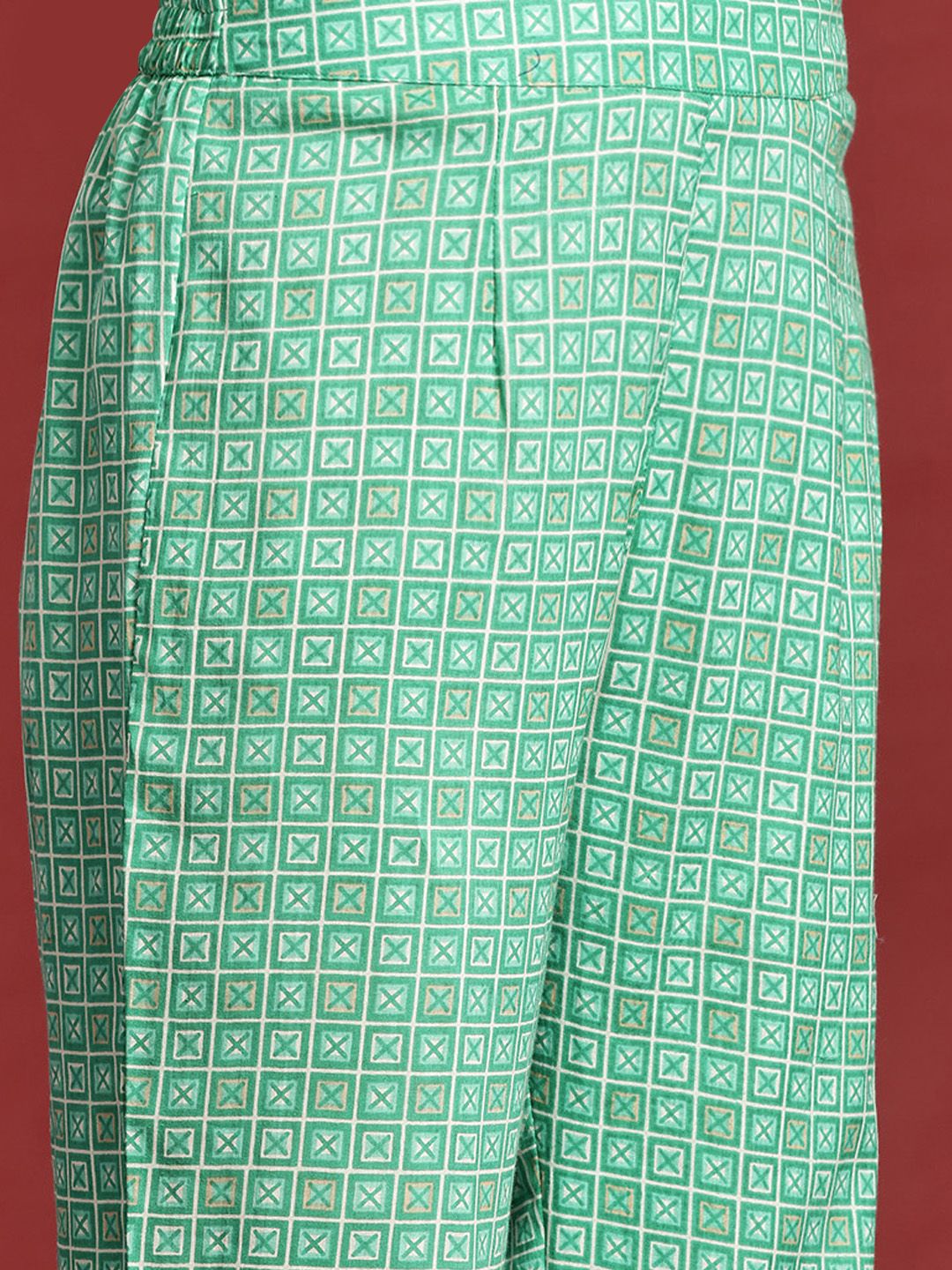 Anouk Ethnic Motifs Printed Cotton Kurta with Trousers & With Dupatta