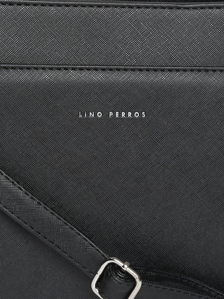 Lino Perros Black Solid Handheld Bag
