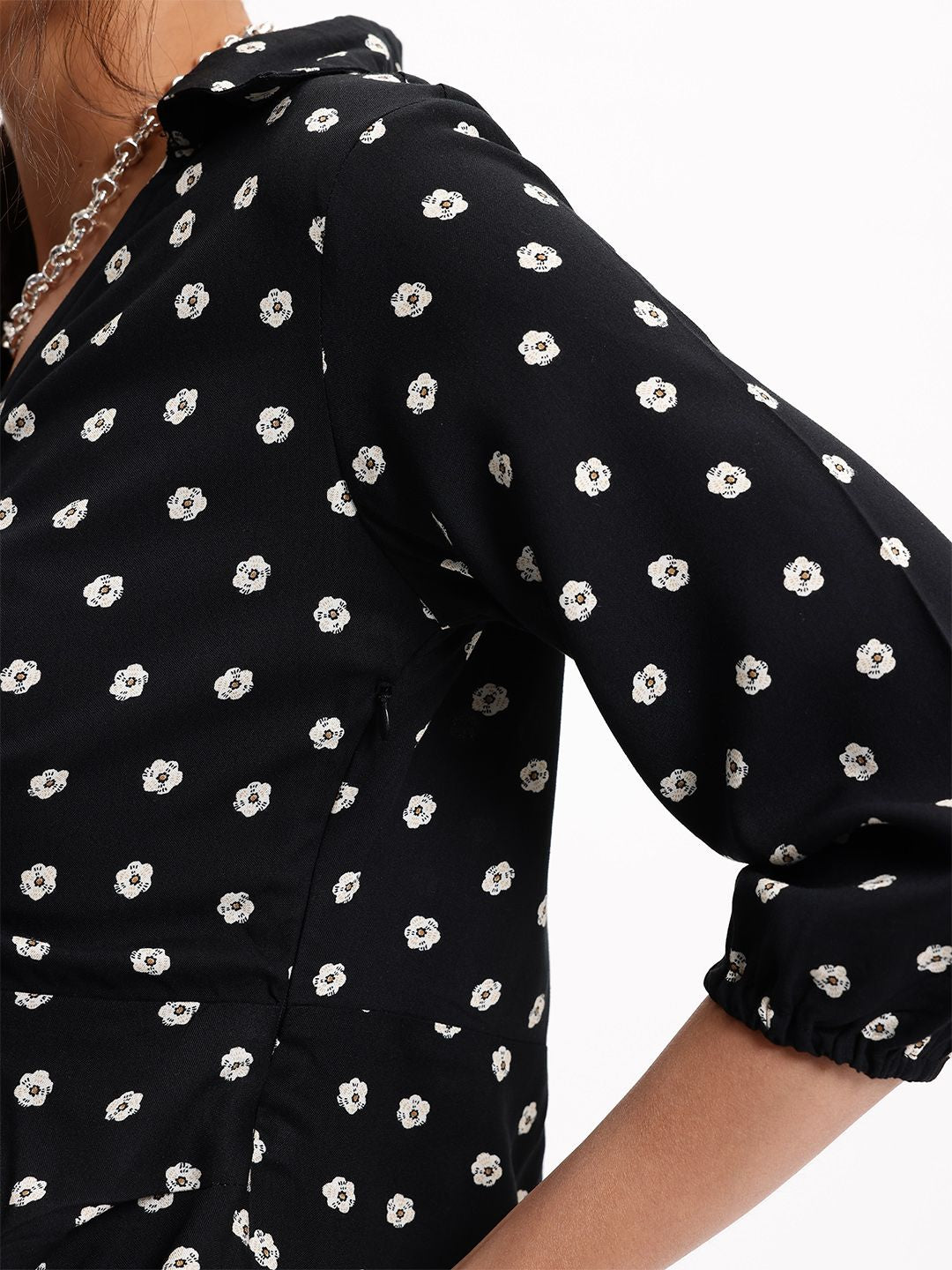DressBerry Dainty Floral Monochrome Mania Wrap Dress