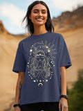 Bewakoof Graphic Printed Drop-Shoulder Sleeves Oversized Fit Cotton T-shirt