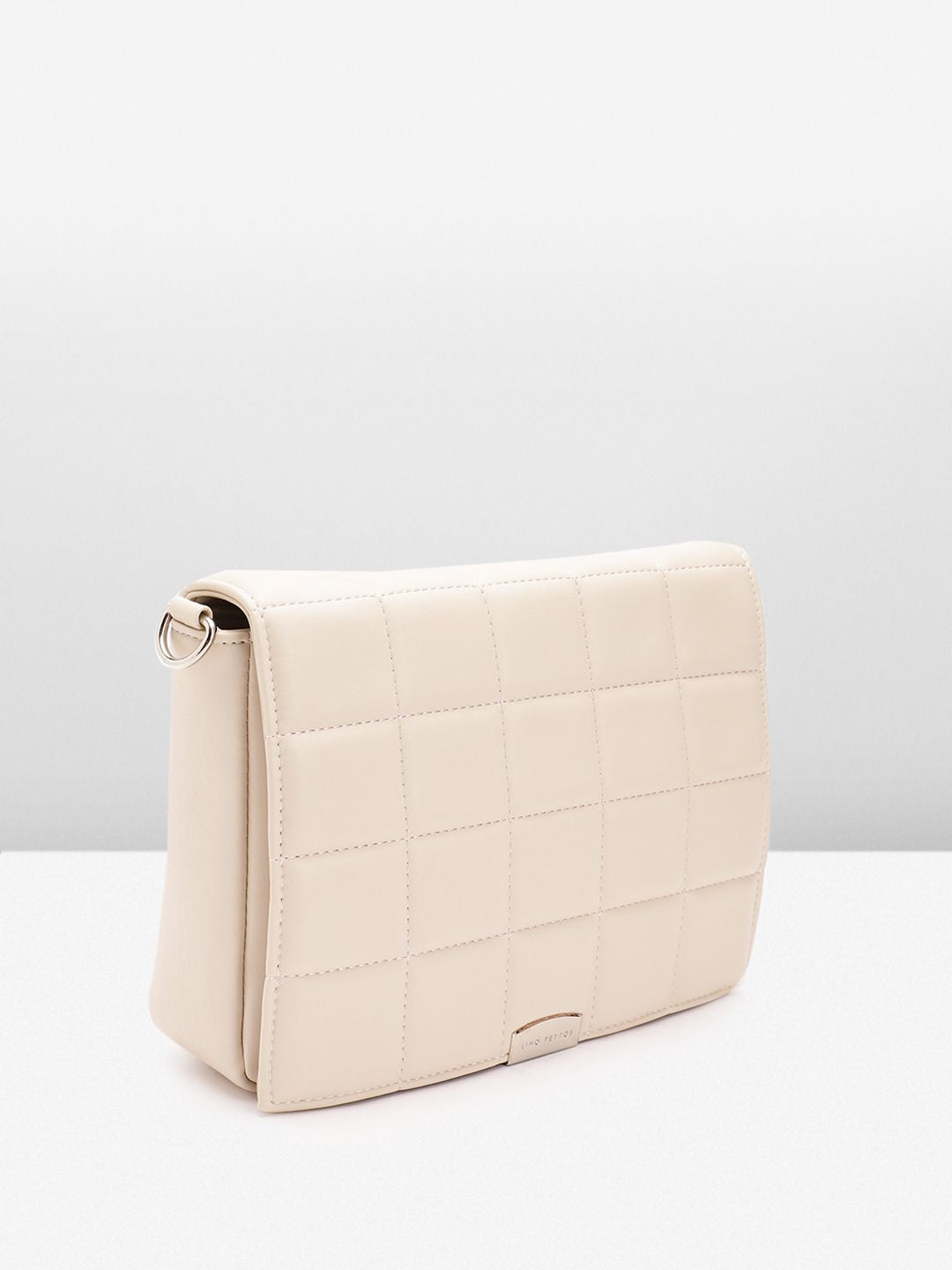 Lino Perros Women Geometric Textured Structured Sling Bag with Quilted Detail