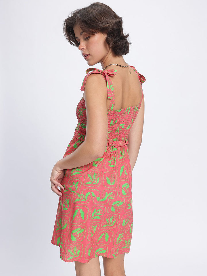 DressBerry Floral Fantasy Smocked A-Line Dress