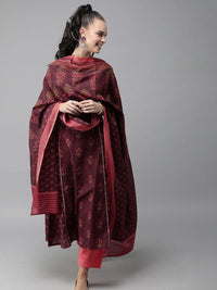 Indo Era Folksy Floral Screen Print Cotton Kurta Set