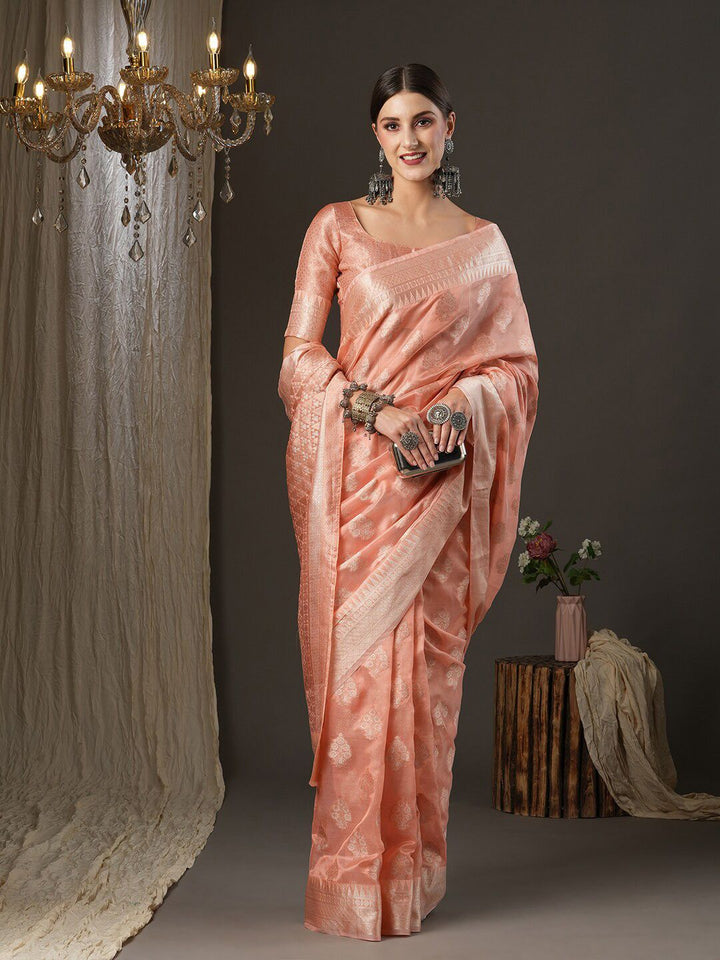 Saree mall Ethnic Motifs Woven Design Zari Dabu Sarees