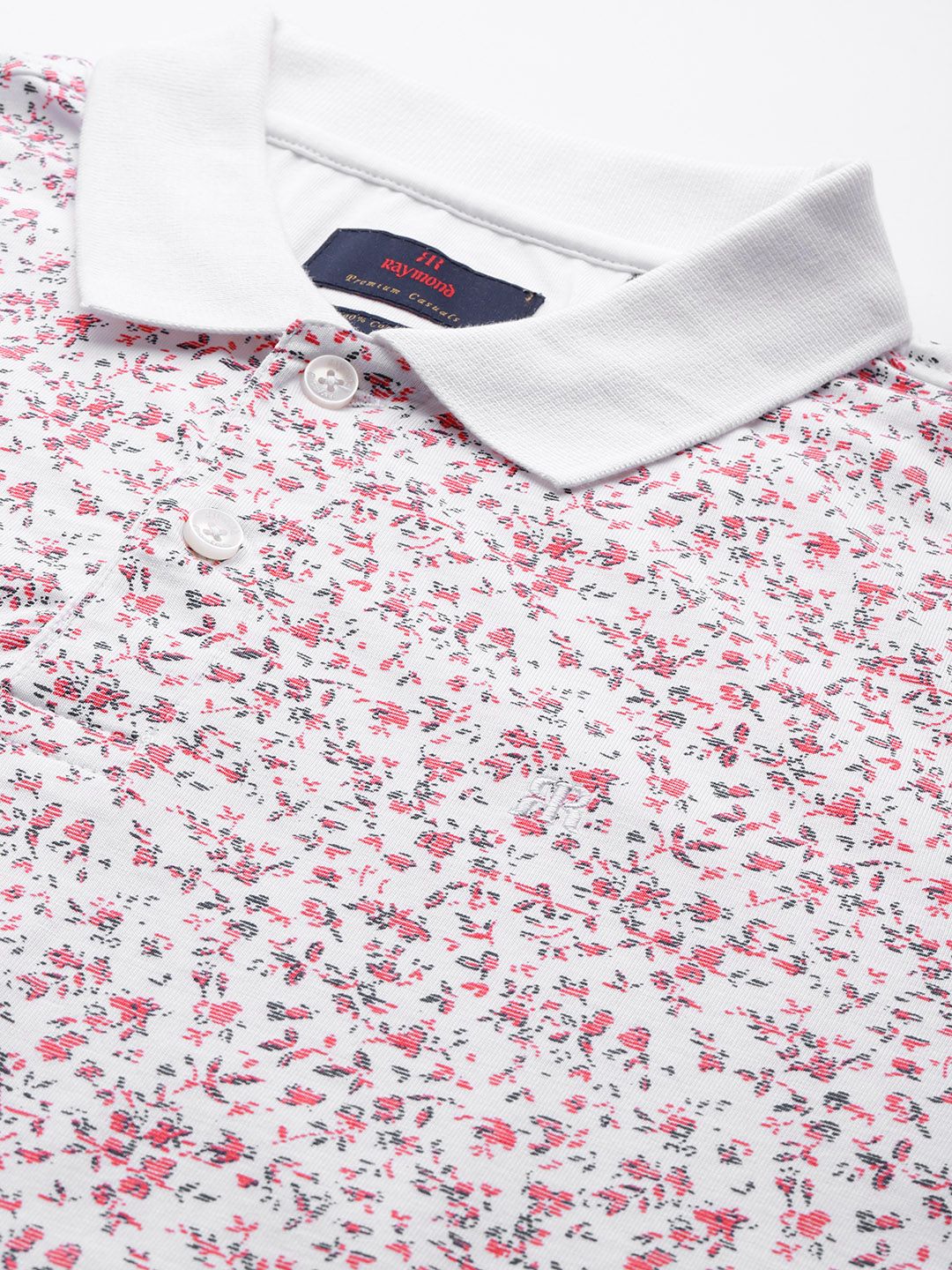 Raymond Printed Polo Collar Pure Cotton Slim Fit T-shirt