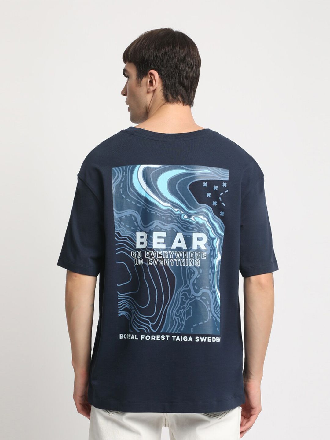 THE BEAR HOUSE Typography Printed Cotton Oversized T-shirt