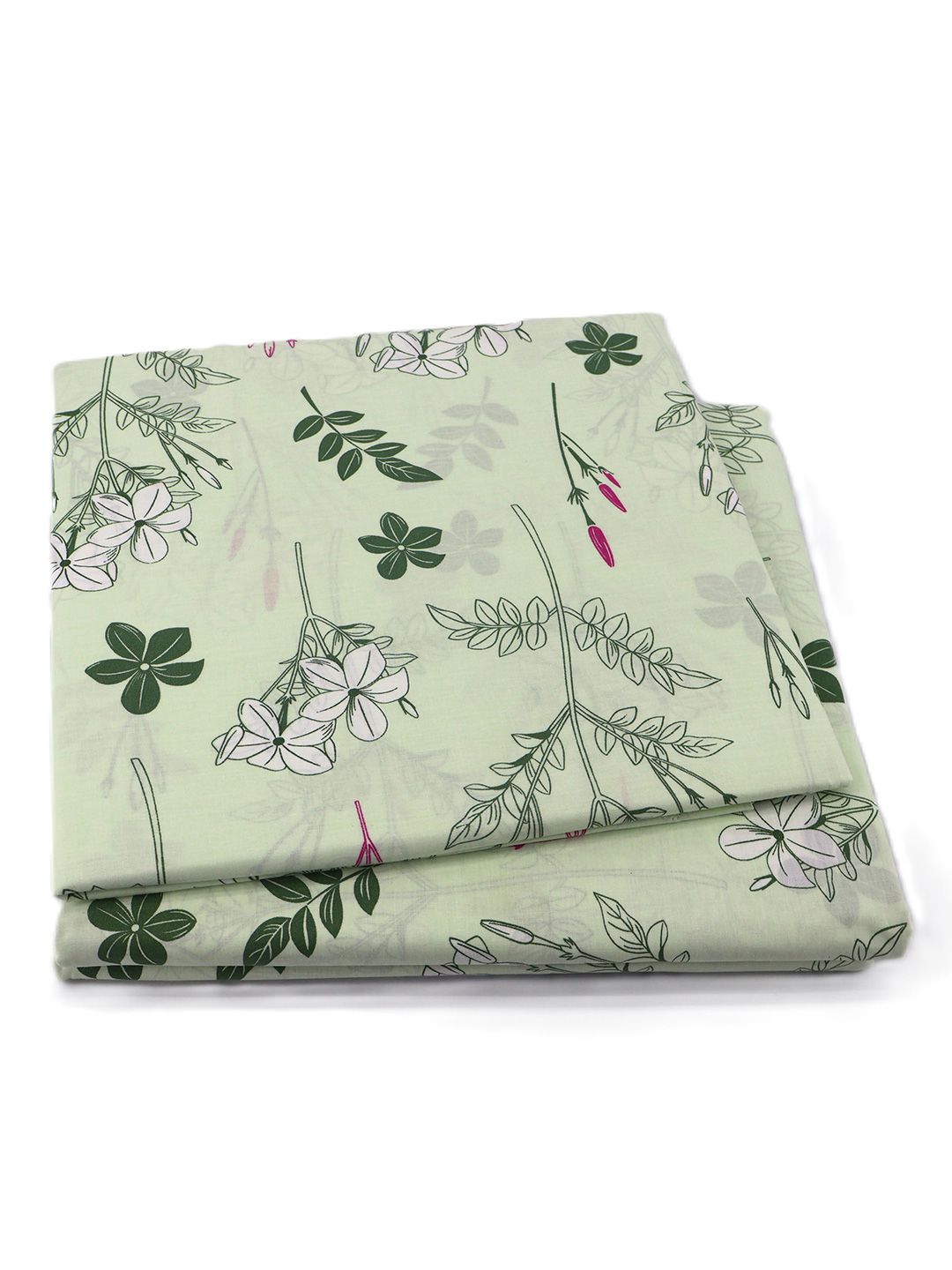 BOMBAY DYEING Green Vintage Printed Pure Cotton 180 TC  Bedsheet Set 1.52 m X 2.28 m