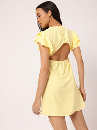 DressBerry Girly Glam Dobby Weave Styled Back A-Line Mini Dress