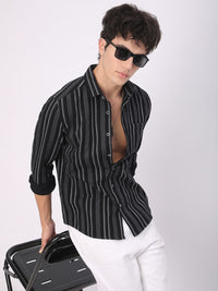 VASTRADO Men Classic Slim Fit Opaque Striped Casual Shirt