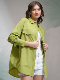 Tokyo Talkies Women Oversized Solid Formal Shirt