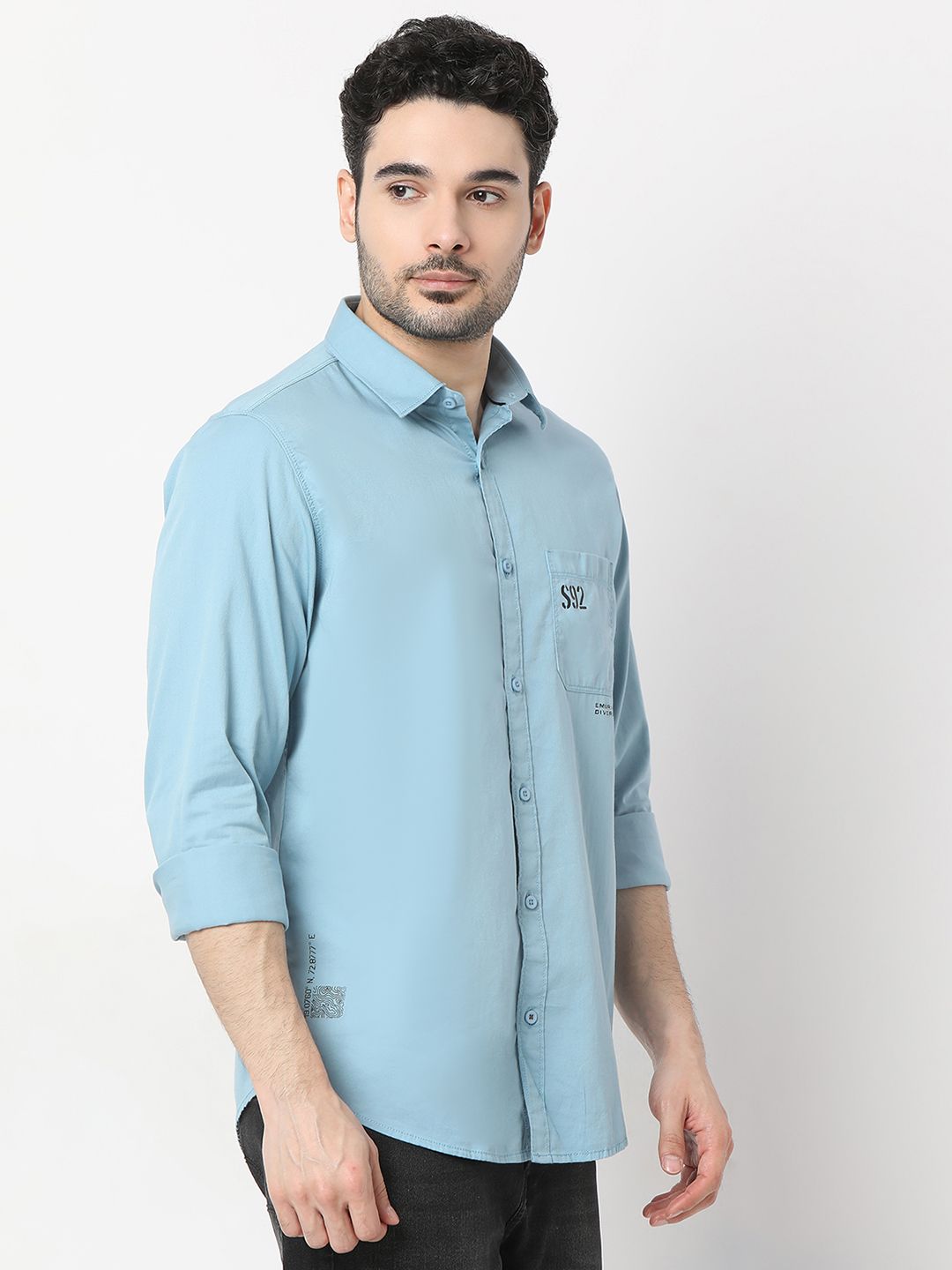 SPYKAR Slim Fit Shirt with Pocket-Detail