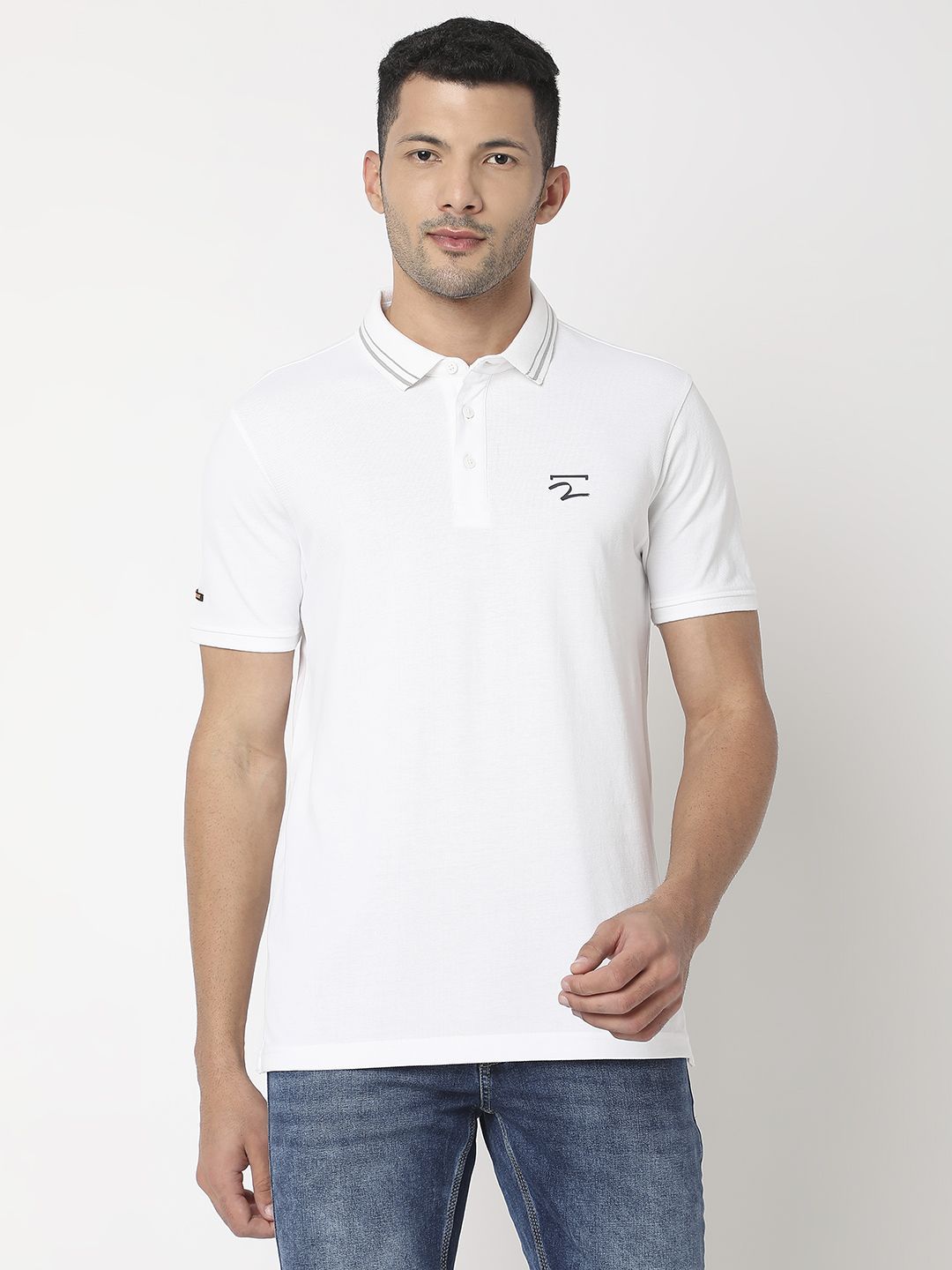SPYKAR Polo Collar Slim Fit Pure Cotton T-shirt