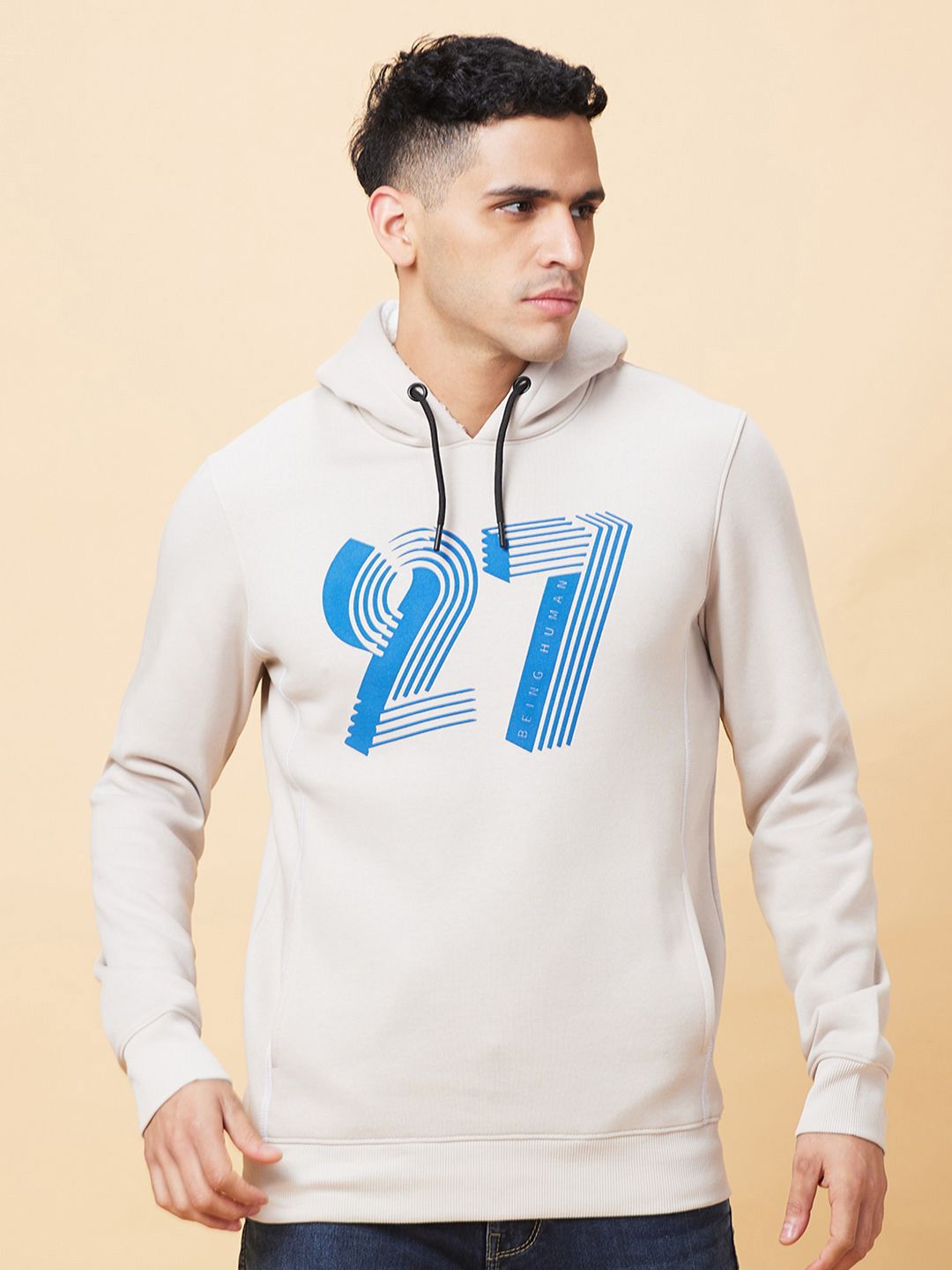 Being Human Printed Hooded Sweatshirt