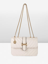 DressBerry Textured Structured Shoulder Bag with Quilted