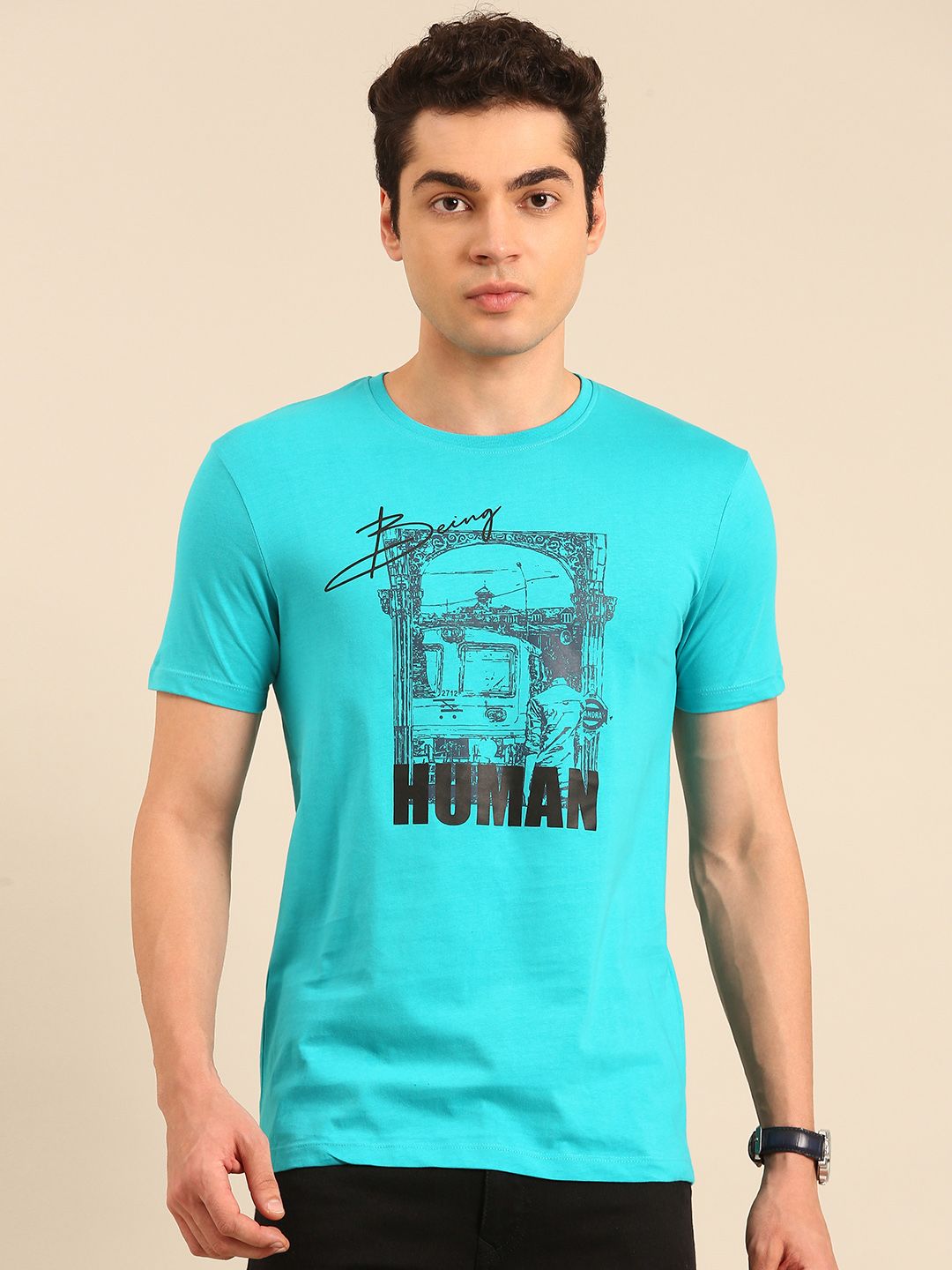 Being Human Printed Pure Cotton T-shirt