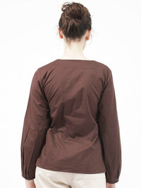 Rareism Notch Neck Cotton Atas