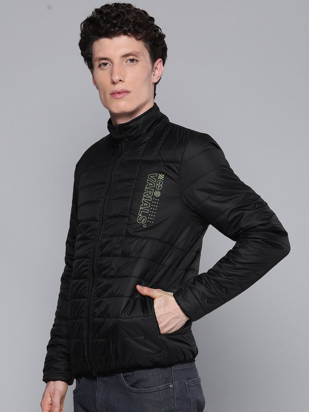 The Indian Garage Co Men Zip-Jacket Slim Fit Puffer Jacket