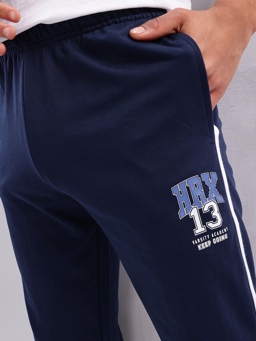 HRX by Hrithik Roshan Men Typography Print Lifestyle Track Pants with Side Stripes