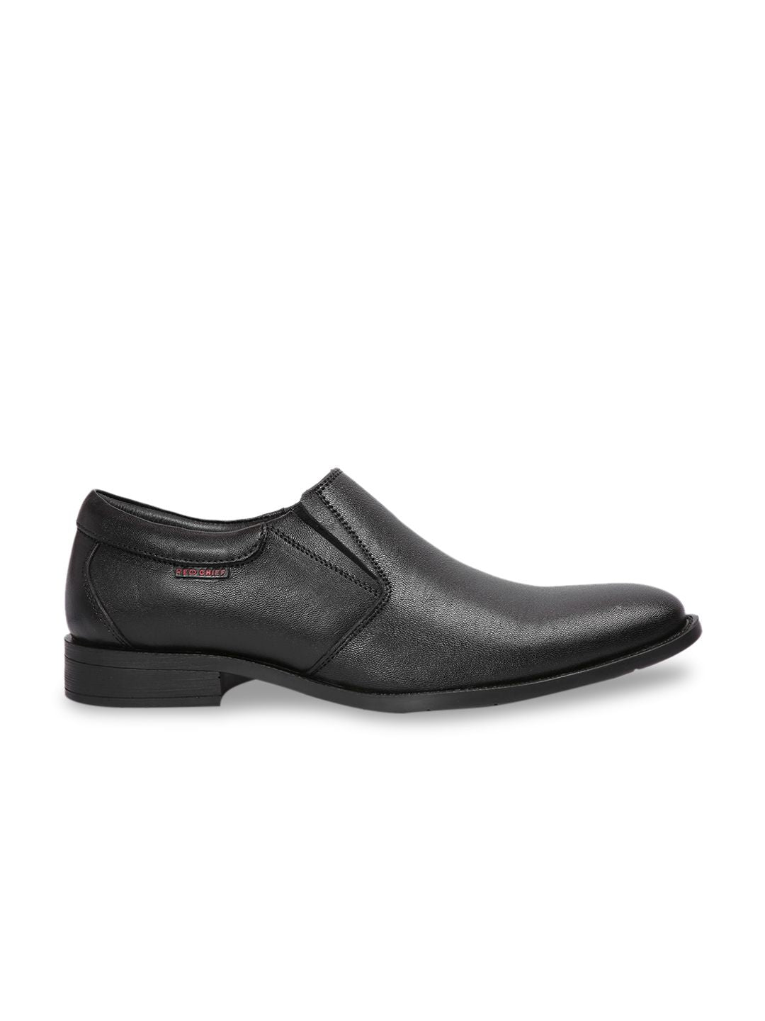Red Chief Men Black Leather Formal Slip-On Shoes