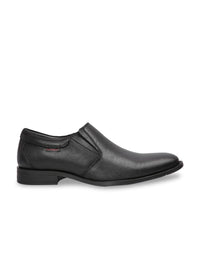 Red Chief Men Black Leather Formal Slip-On Shoes