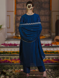 Indo Era Women Ethnic Motifs Embroidered Regular Kurta with Trousers & With Dupatta