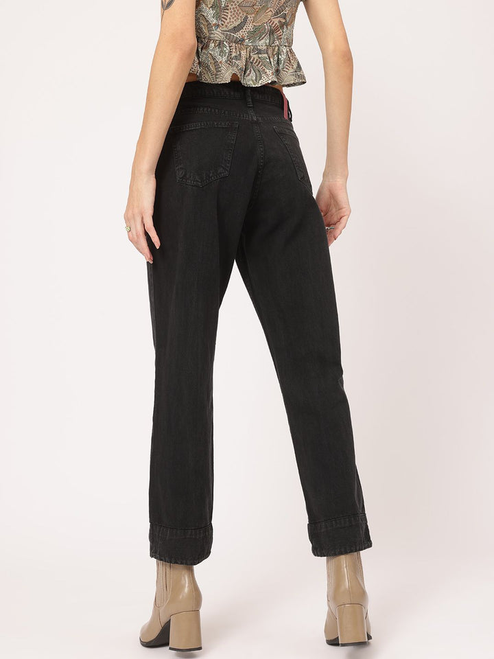 DressBerry Women Denim Duty Barrel Fit Cropped Jeans