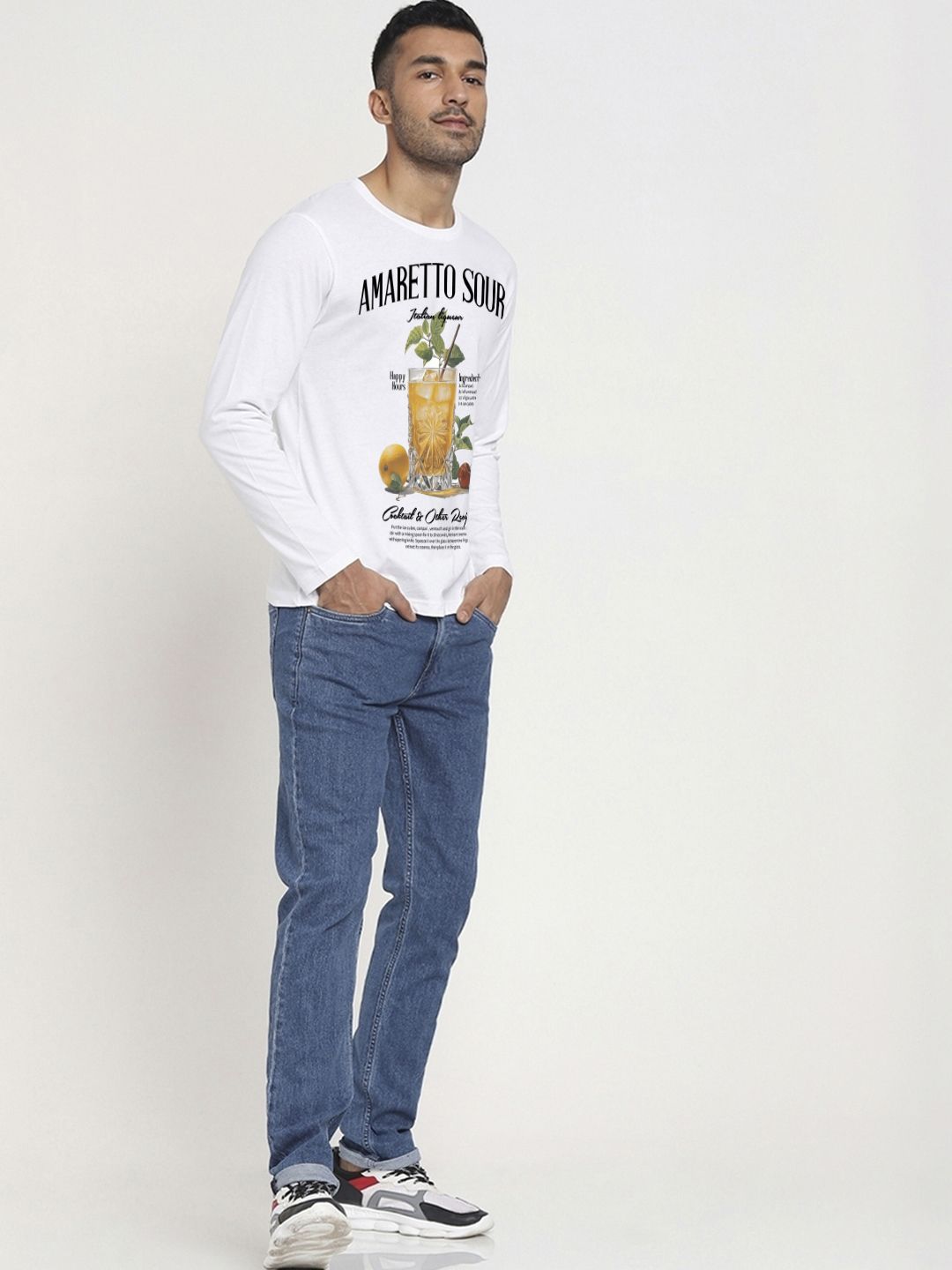 Bewakoof Men Graphic Printed Long Sleeves Pure Cotton T-shirt